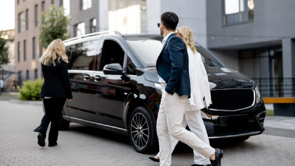 Luxury group transportation service in Boston with professional chauffeur and spacious vehicles