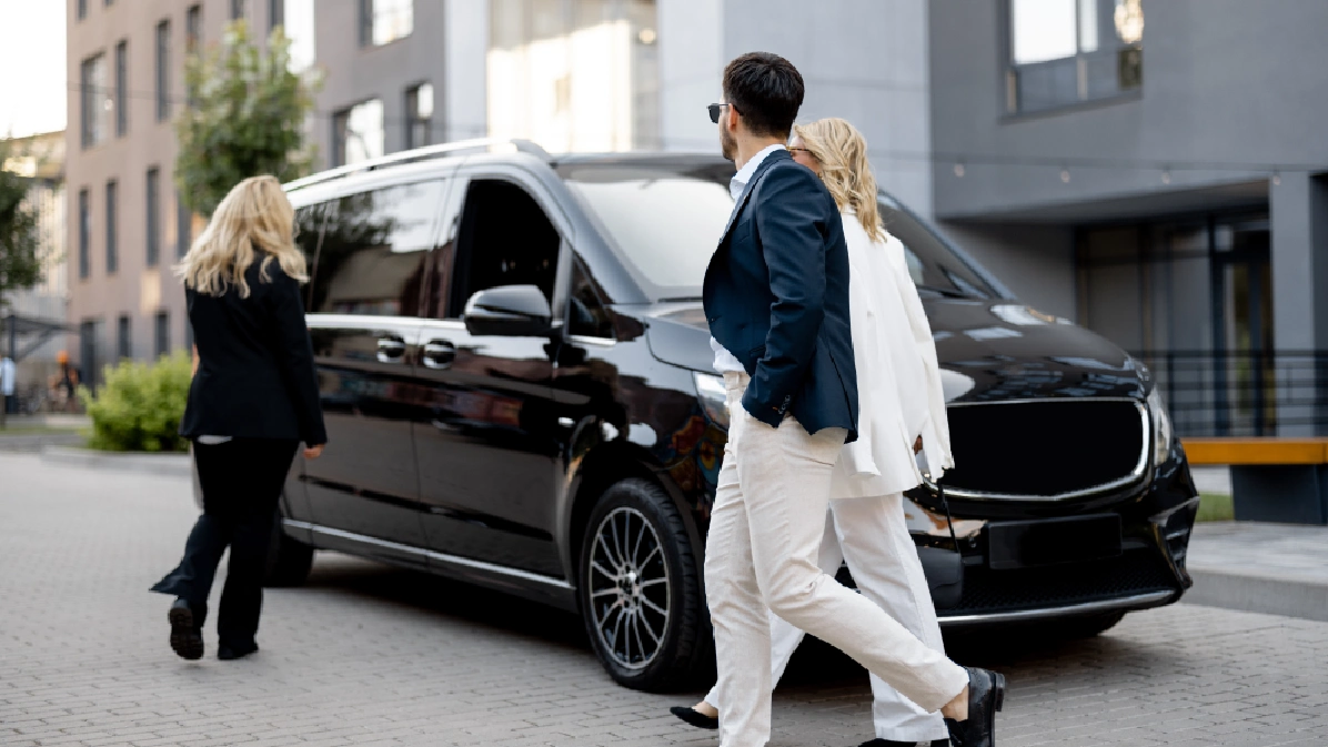 Luxury group transportation service in Boston with professional chauffeur and spacious vehicles