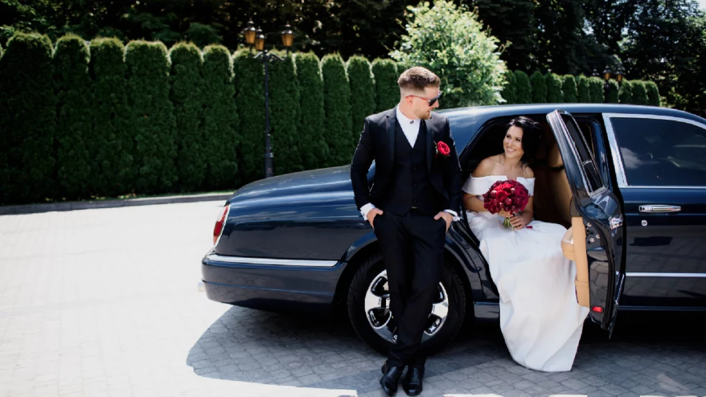 Elegant wedding transportation Boston with luxury limo and chauffeur service for weddings